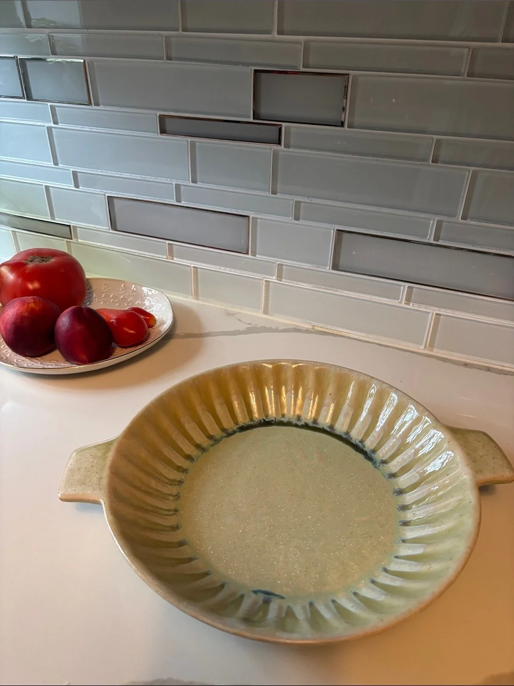 Beautiful Glazed Serving Dish with handles